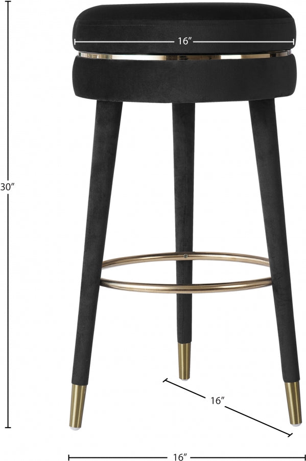 Tabouret de bar pivotant en velours corail