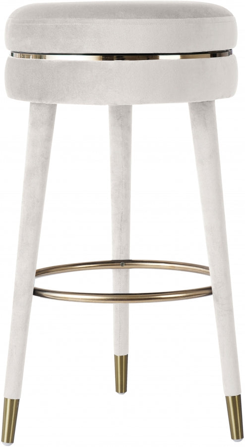 Tabouret de bar pivotant en velours corail
