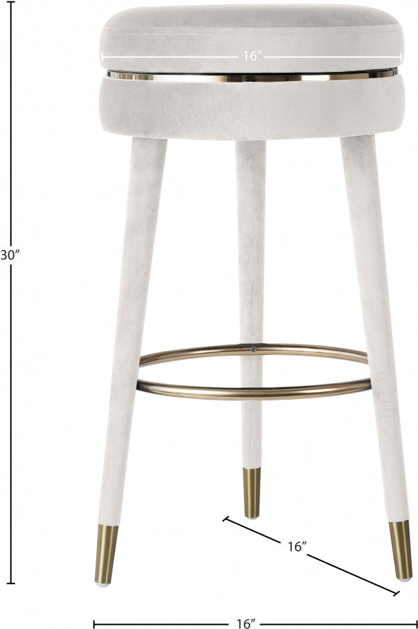 Tabouret de bar pivotant en velours corail