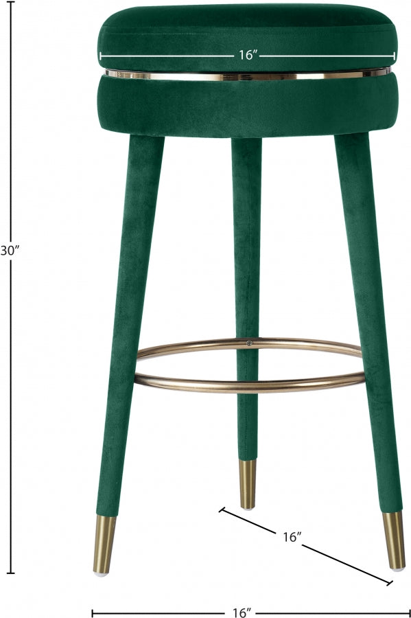 Tabouret de bar pivotant en velours corail