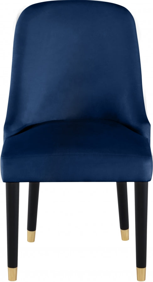 Chaise de salle à manger en velours Omni