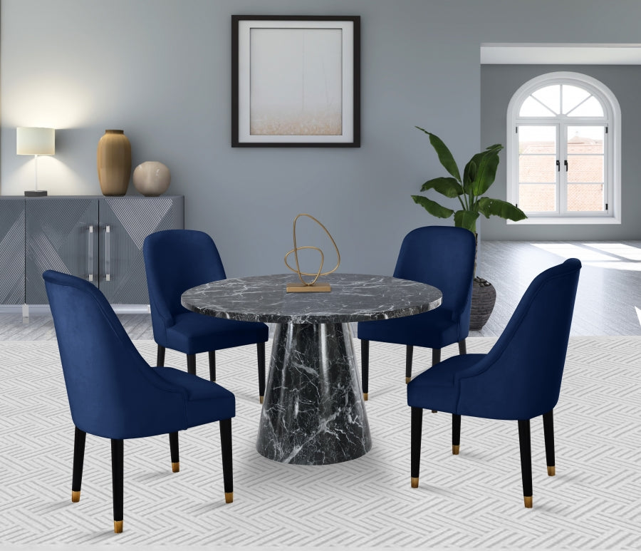 Chaise de salle à manger en velours Omni