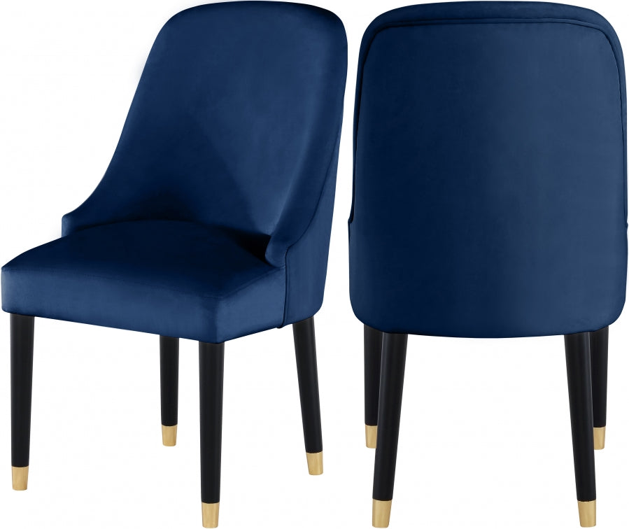 Chaise de salle à manger en velours Omni