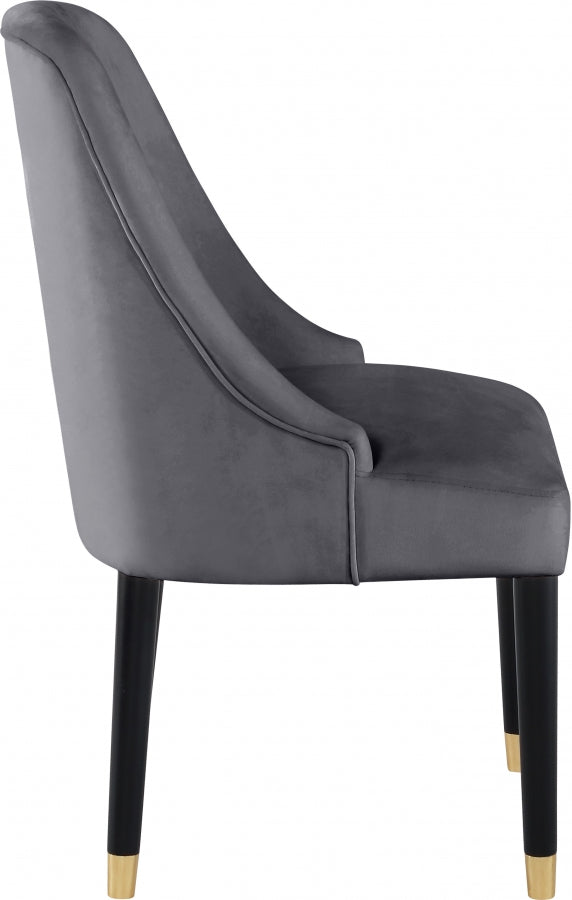 Chaise de salle à manger en velours Omni