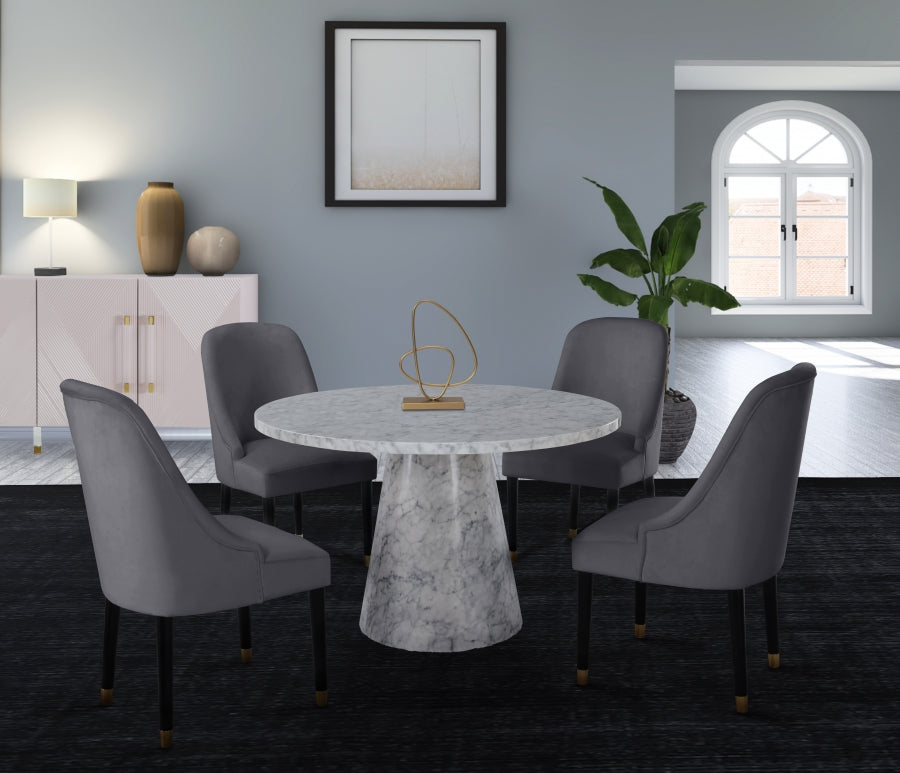 Chaise de salle à manger en velours Omni