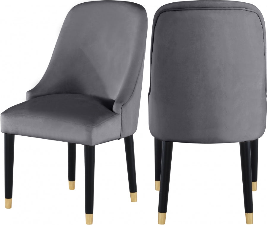 Chaise de salle à manger en velours Omni