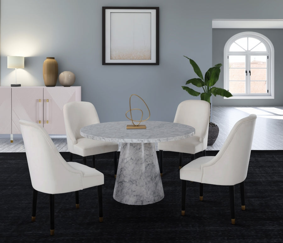Chaise de salle à manger en velours Omni