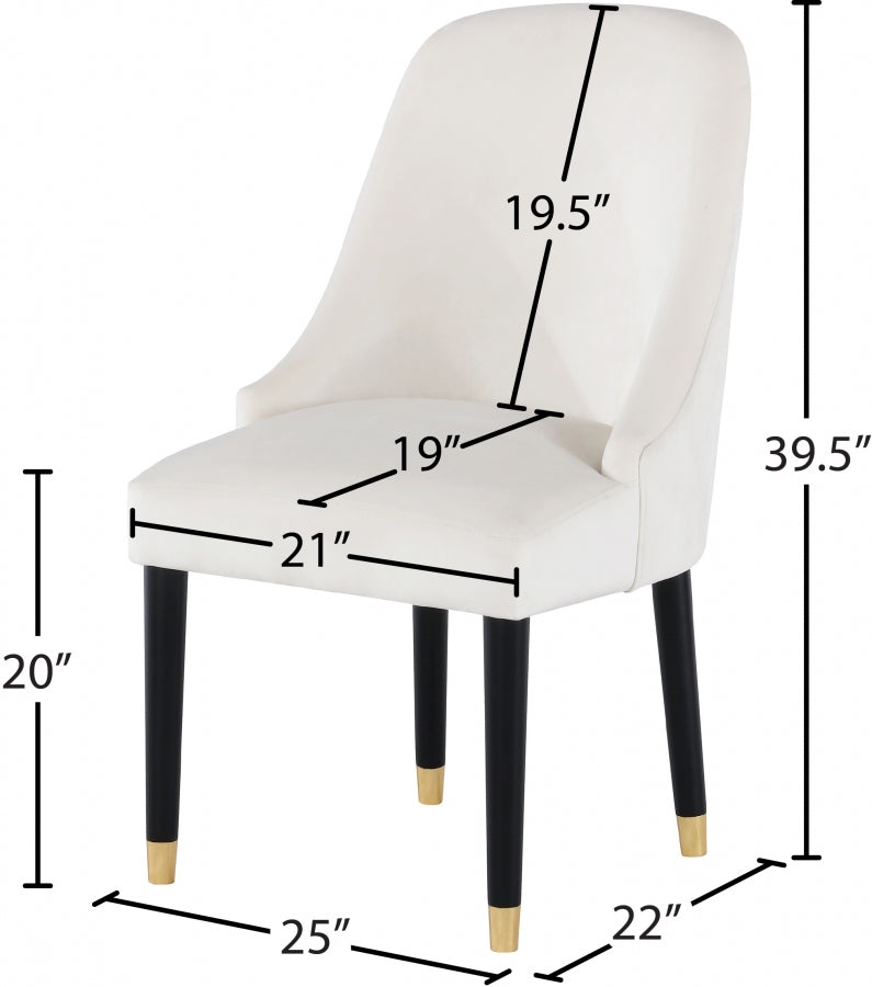 Chaise de salle à manger en velours Omni