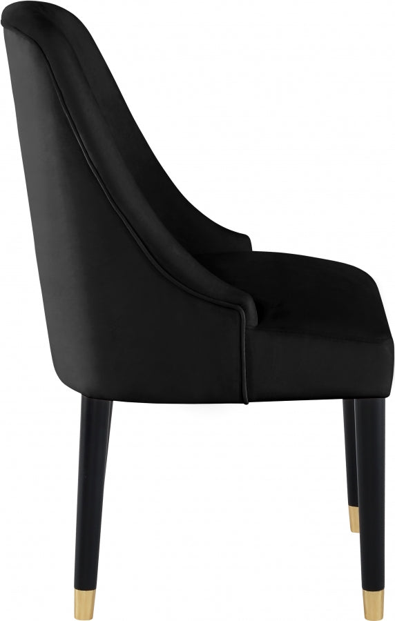 Chaise de salle à manger en velours Omni