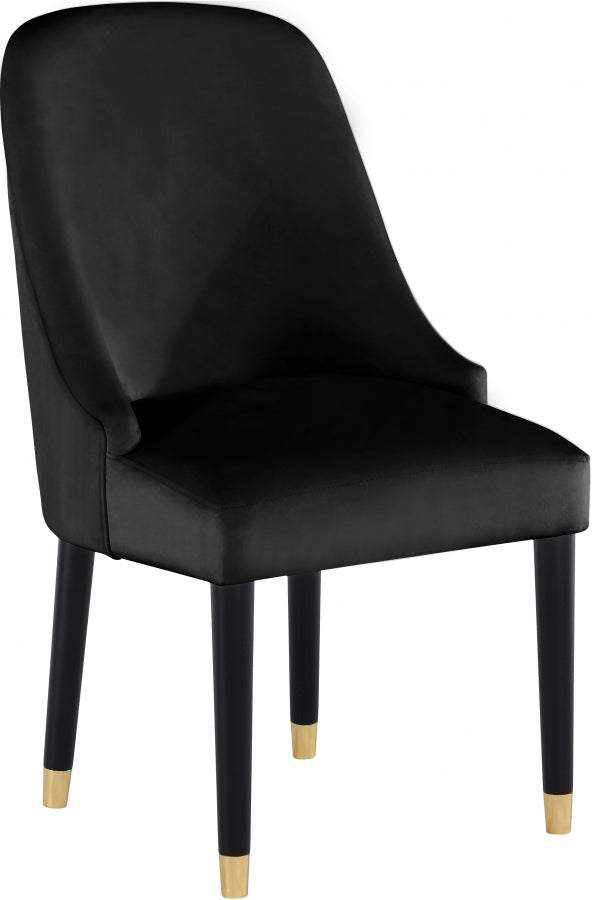 Chaise de salle à manger en velours Omni