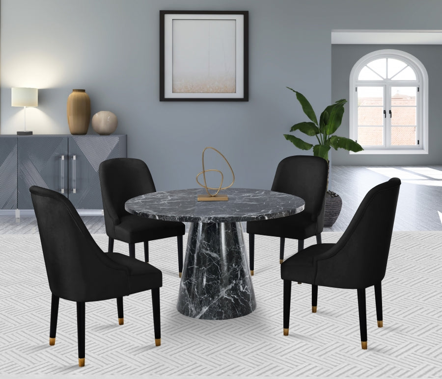 Chaise de salle à manger en velours Omni