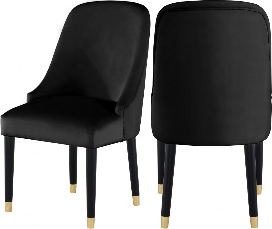 Chaise de salle à manger en velours Omni