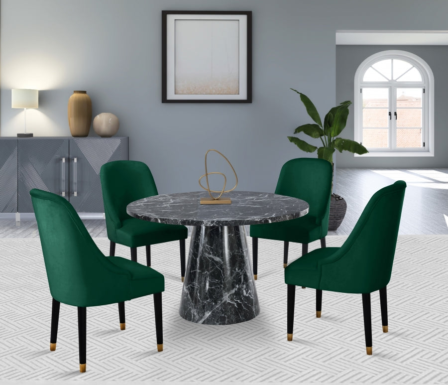 Chaise de salle à manger en velours Omni
