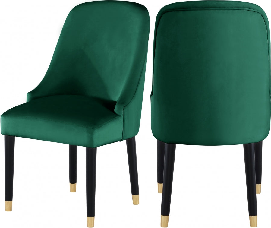 Chaise de salle à manger en velours Omni