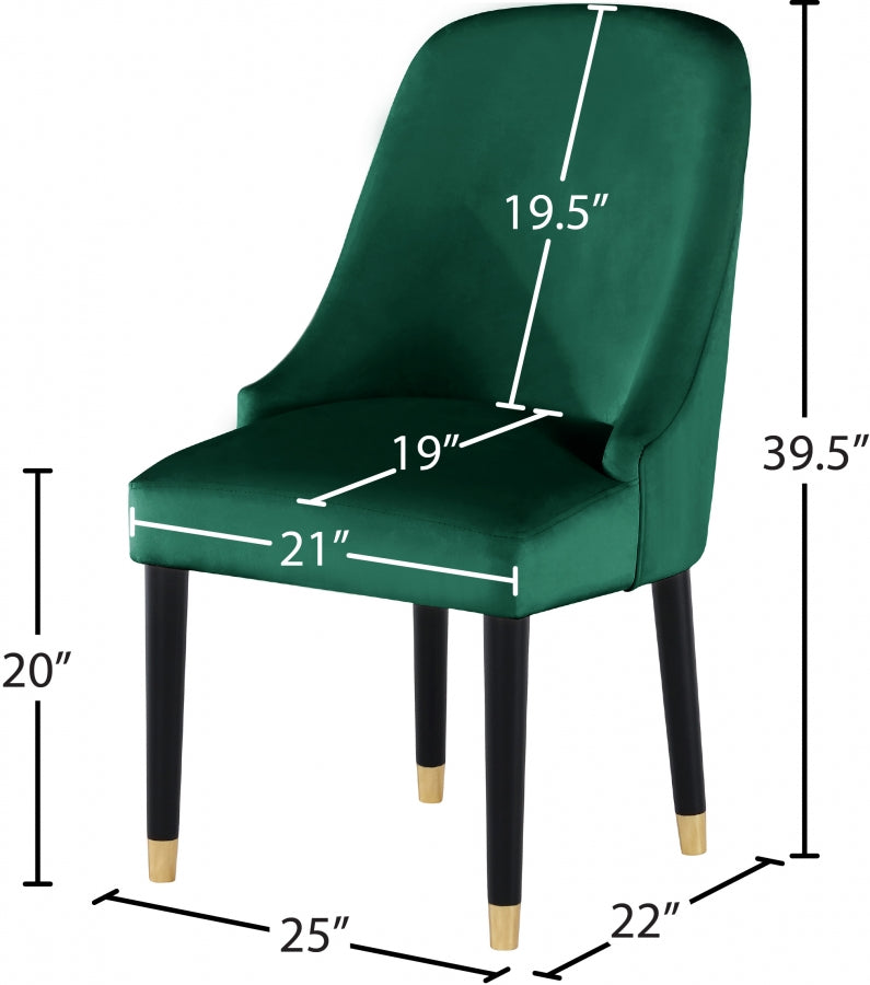 Chaise de salle à manger en velours Omni