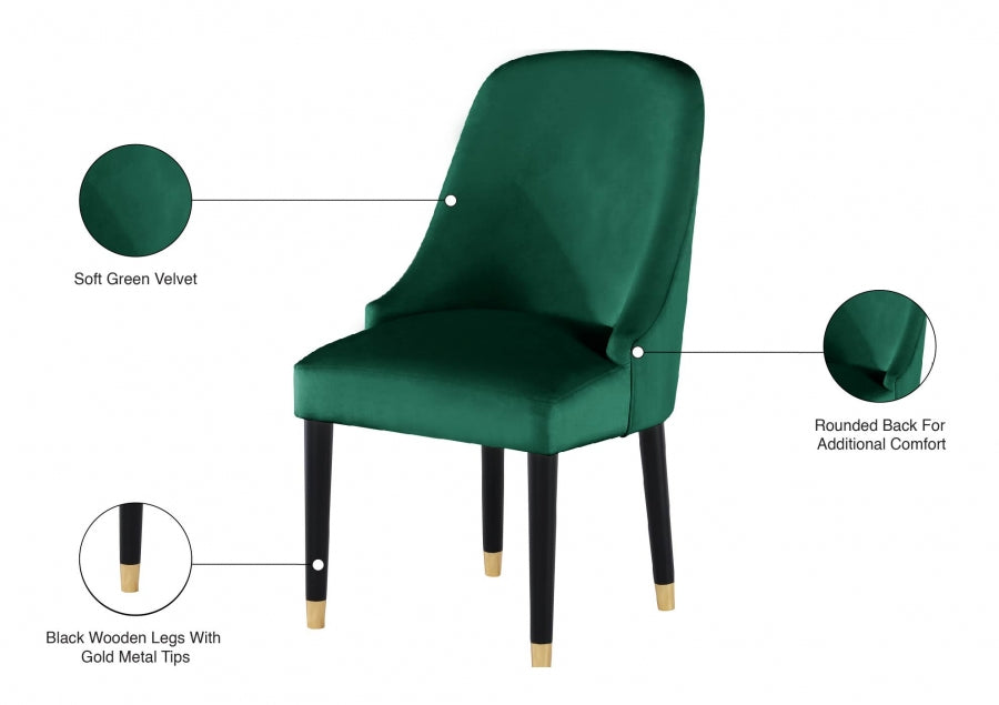 Chaise de salle à manger en velours Omni