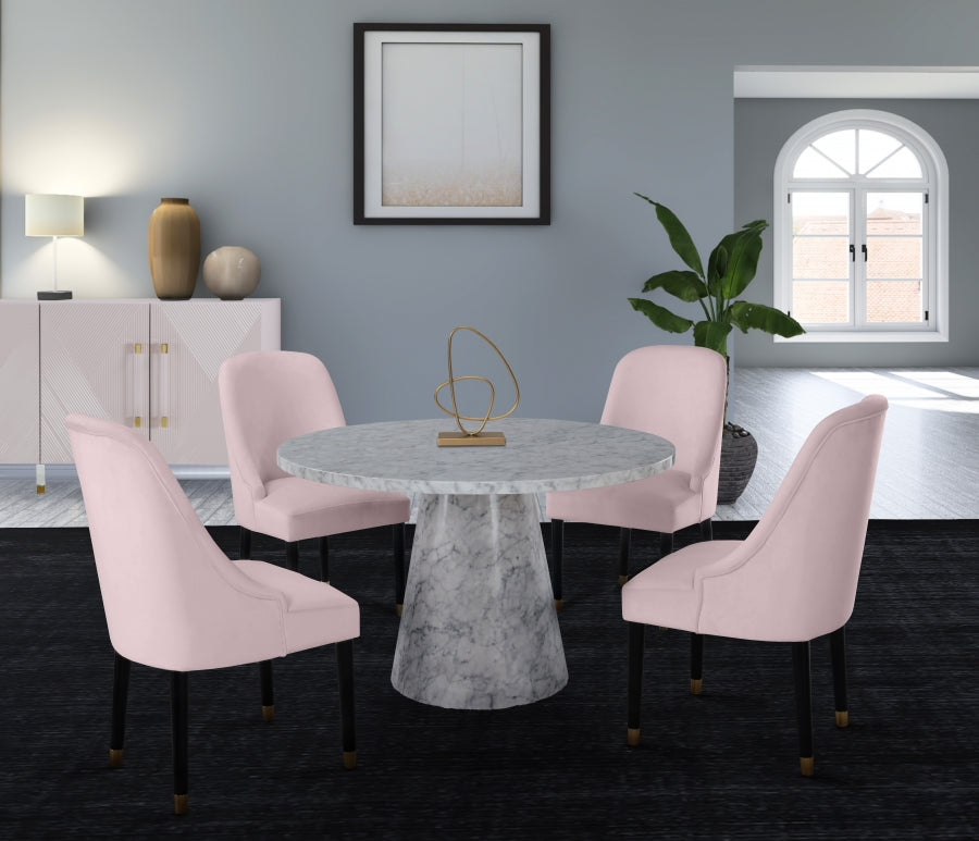 Chaise de salle à manger en velours Omni
