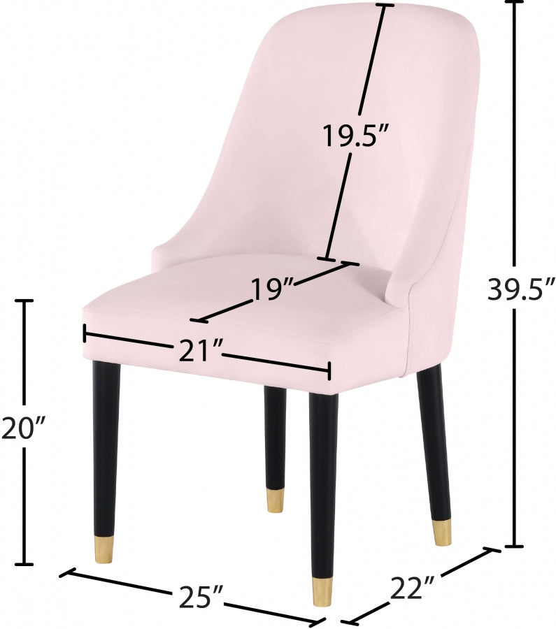 Chaise de salle à manger en velours Omni