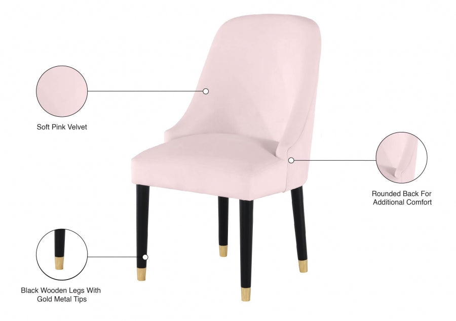 Chaise de salle à manger en velours Omni