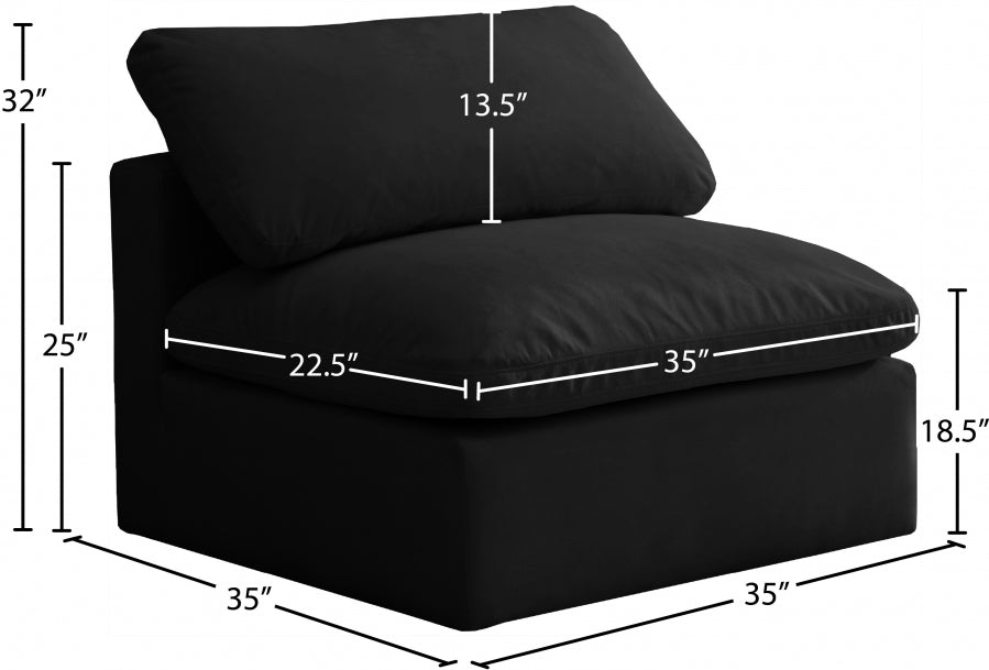 Chaise sans oreillers rembourrée en duvet modulaire standard en velours moelleux confortable comme un nuage