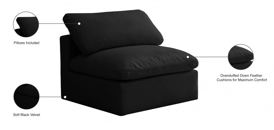 Chaise sans oreillers rembourrée en duvet modulaire standard en velours moelleux confortable comme un nuage