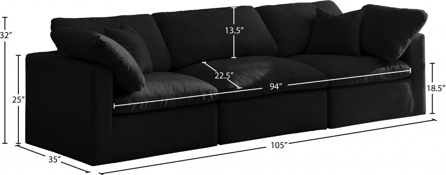 Canapé 105" rembourré en duvet modulaire standard en velours moelleux confortable comme un nuage