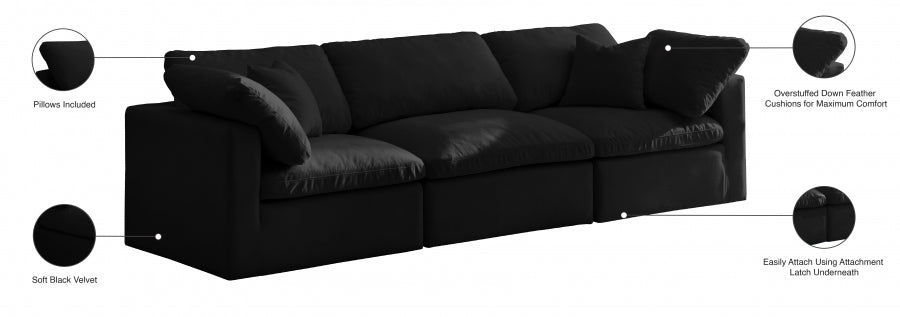 Canapé 105" rembourré en duvet modulaire standard en velours moelleux confortable comme un nuage