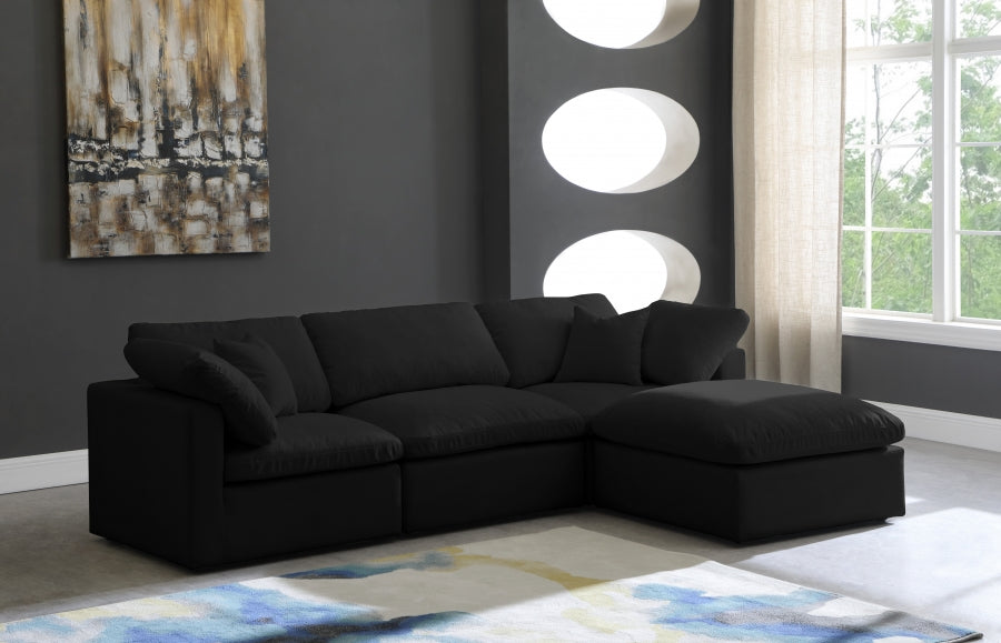 Sectionnel réversible rembourré en duvet modulaire standard en velours pelucheux confortable comme un nuage