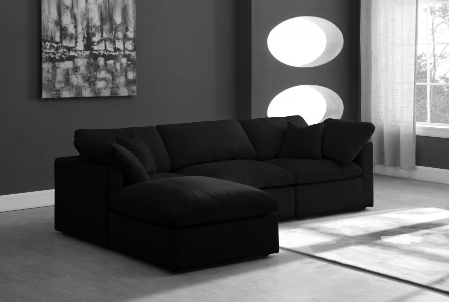 Sectionnel réversible rembourré en duvet modulaire standard en velours pelucheux confortable comme un nuage
