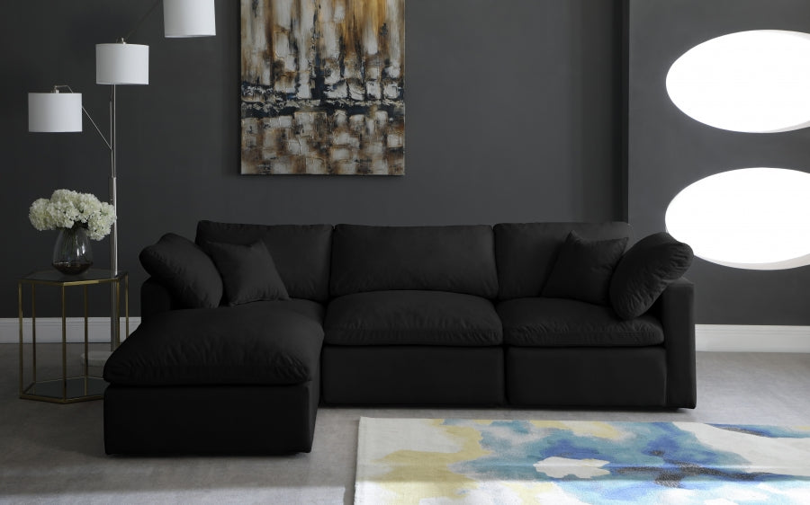 Sectionnel réversible rembourré en duvet modulaire standard en velours pelucheux confortable comme un nuage