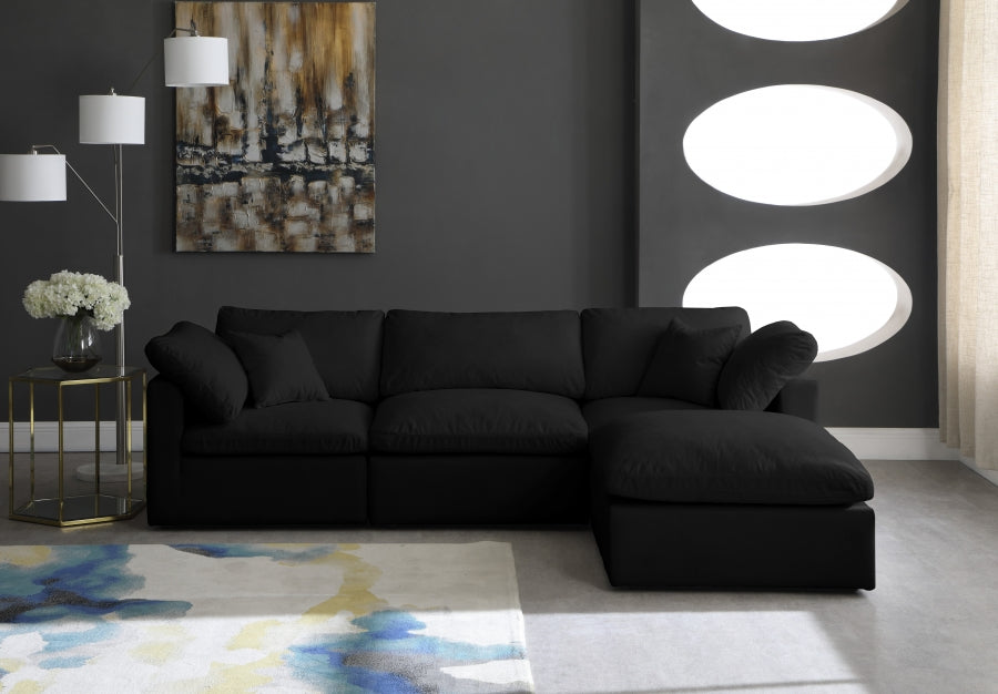 Sectionnel réversible rembourré en duvet modulaire standard en velours pelucheux confortable comme un nuage