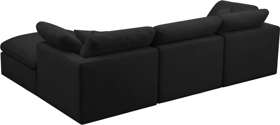 Sectionnel réversible rembourré en duvet modulaire standard en velours pelucheux confortable comme un nuage