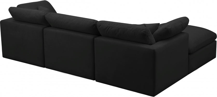 Sectionnel réversible rembourré en duvet modulaire standard en velours pelucheux confortable comme un nuage