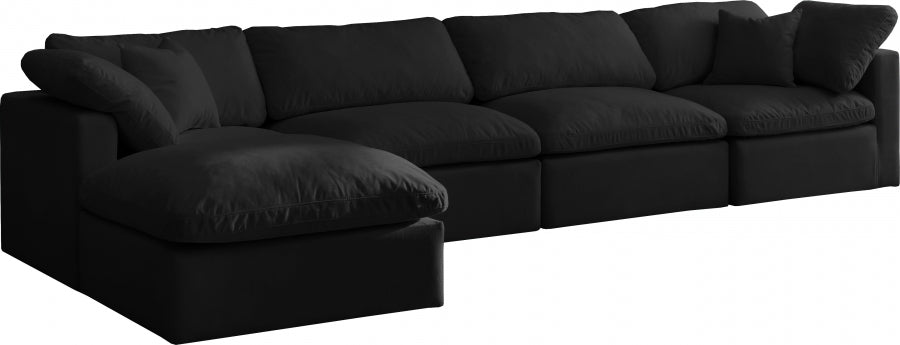 Sectionnel réversible rembourré en duvet modulaire standard en velours pelucheux confortable comme un nuage