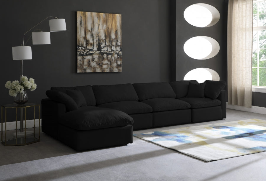 Sectionnel réversible rembourré en duvet modulaire standard en velours pelucheux confortable comme un nuage