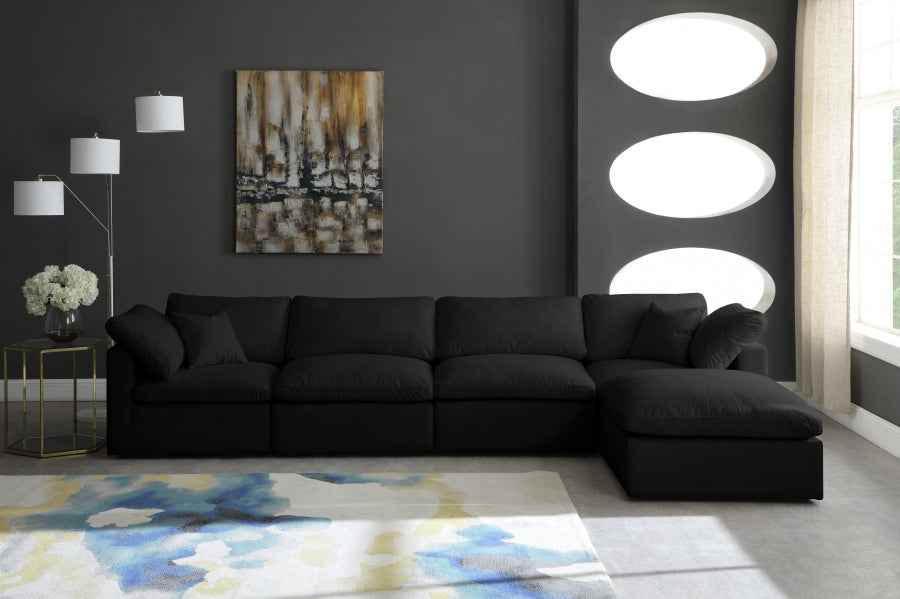 Sectionnel réversible rembourré en duvet modulaire standard en velours pelucheux confortable comme un nuage