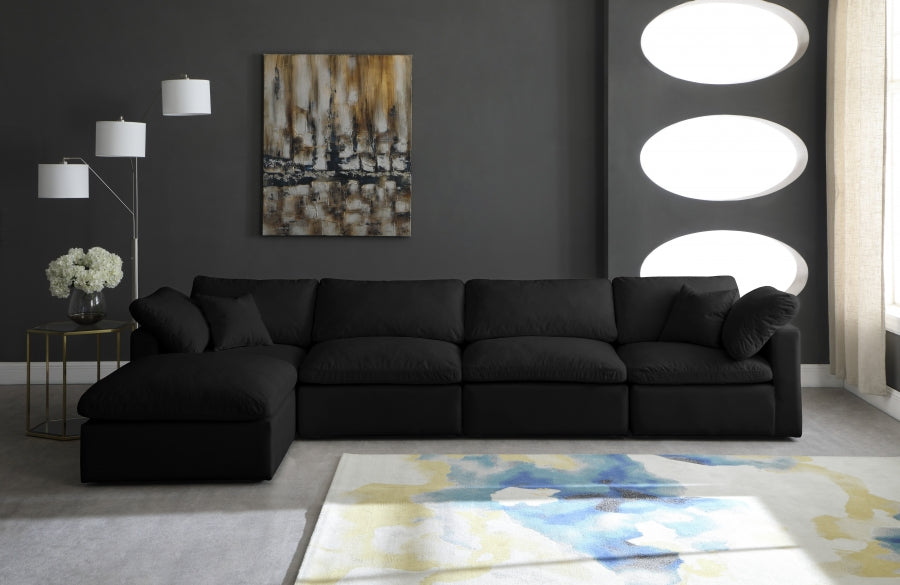 Sectionnel réversible rembourré en duvet modulaire standard en velours pelucheux confortable comme un nuage