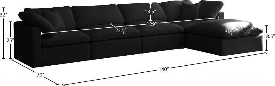 Sectionnel réversible rembourré en duvet modulaire standard en velours pelucheux confortable comme un nuage