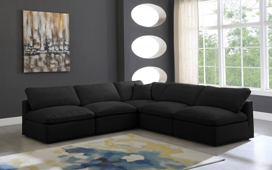 Sectionnel réversible rembourré en duvet modulaire standard en velours pelucheux confortable comme un nuage