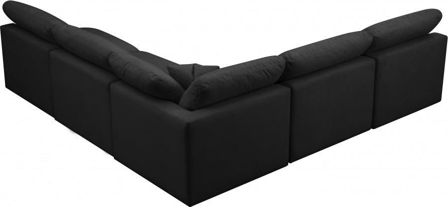 Sectionnel réversible rembourré en duvet modulaire standard en velours pelucheux confortable comme un nuage