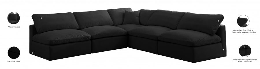 Sectionnel réversible rembourré en duvet modulaire standard en velours pelucheux confortable comme un nuage