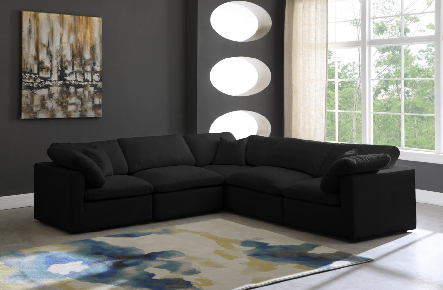 Plush Velvet Standard Modular Down Filled Cloud-Like Comfort Overstuffed Reversible Sectional