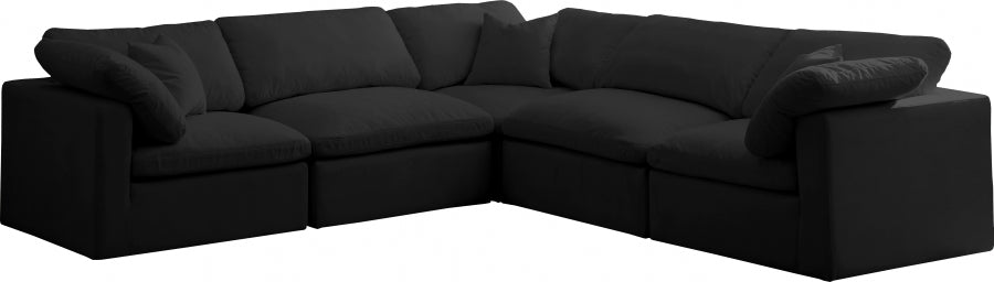Plush Velvet Standard Modular Down Filled Cloud-Like Comfort Overstuffed Reversible Sectional