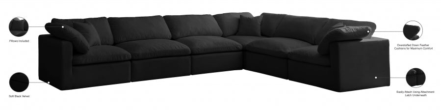 Sectionnel réversible rembourré en duvet modulaire standard en velours pelucheux confortable comme un nuage