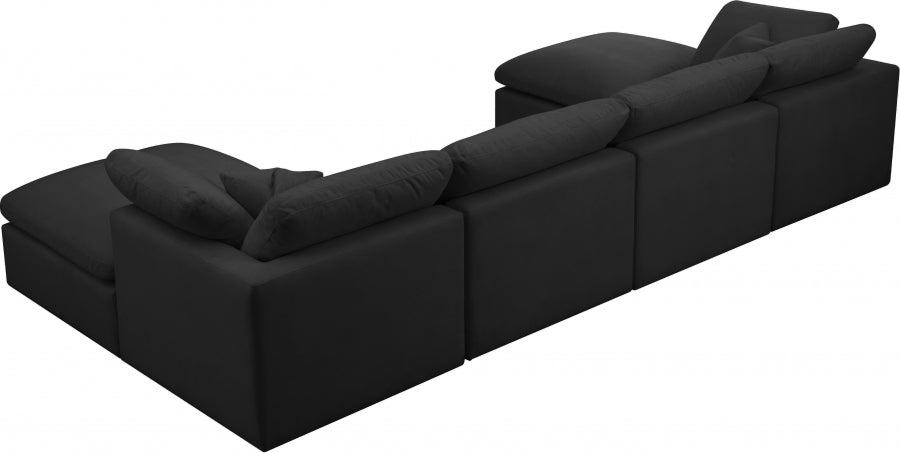 Sectionnel réversible rembourré en duvet modulaire standard en velours pelucheux confortable comme un nuage