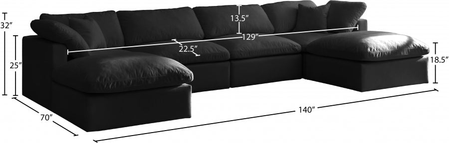 Sectionnel réversible rembourré en duvet modulaire standard en velours pelucheux confortable comme un nuage
