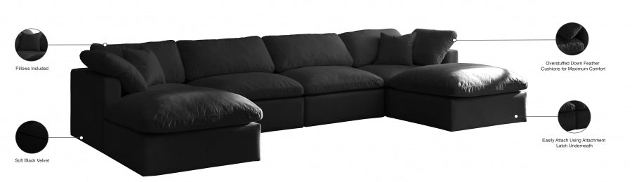 Sectionnel réversible rembourré en duvet modulaire standard en velours pelucheux confortable comme un nuage
