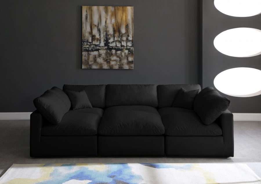Sectionnel réversible rembourré en duvet modulaire standard en velours pelucheux confortable comme un nuage