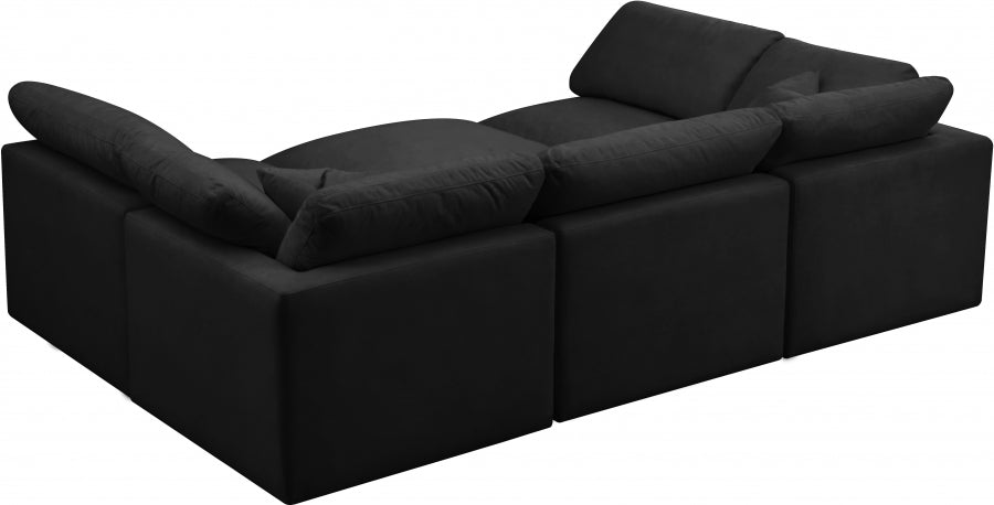 Sectionnel réversible rembourré en duvet modulaire standard en velours pelucheux confortable comme un nuage