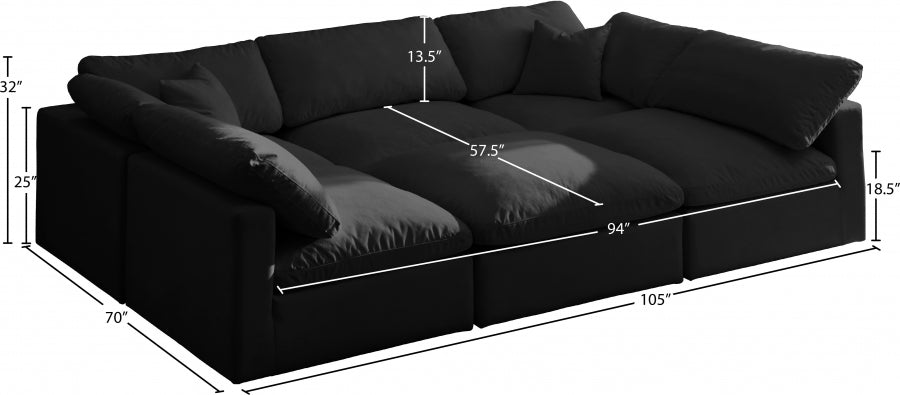 Sectionnel réversible rembourré en duvet modulaire standard en velours pelucheux confortable comme un nuage